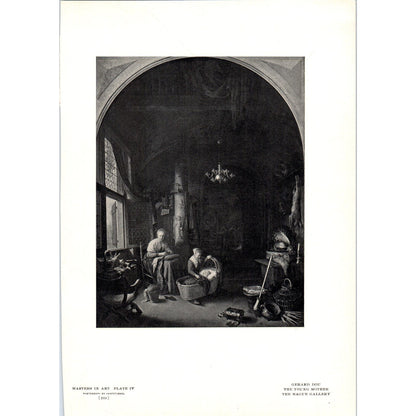 The Young Mother - Gerard Dou c1905 Art Print D15