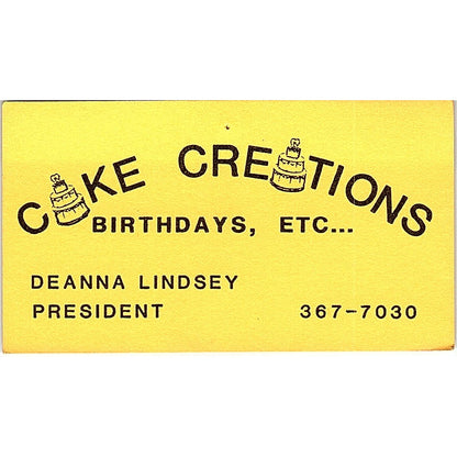 Deanna Lindsey Cake Creations Houston Vintage Business Card SD9-B6