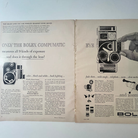 Bolex Compumatic Eye Camera Paillard International 2 Page 1960 Magazine Ad AG6-5