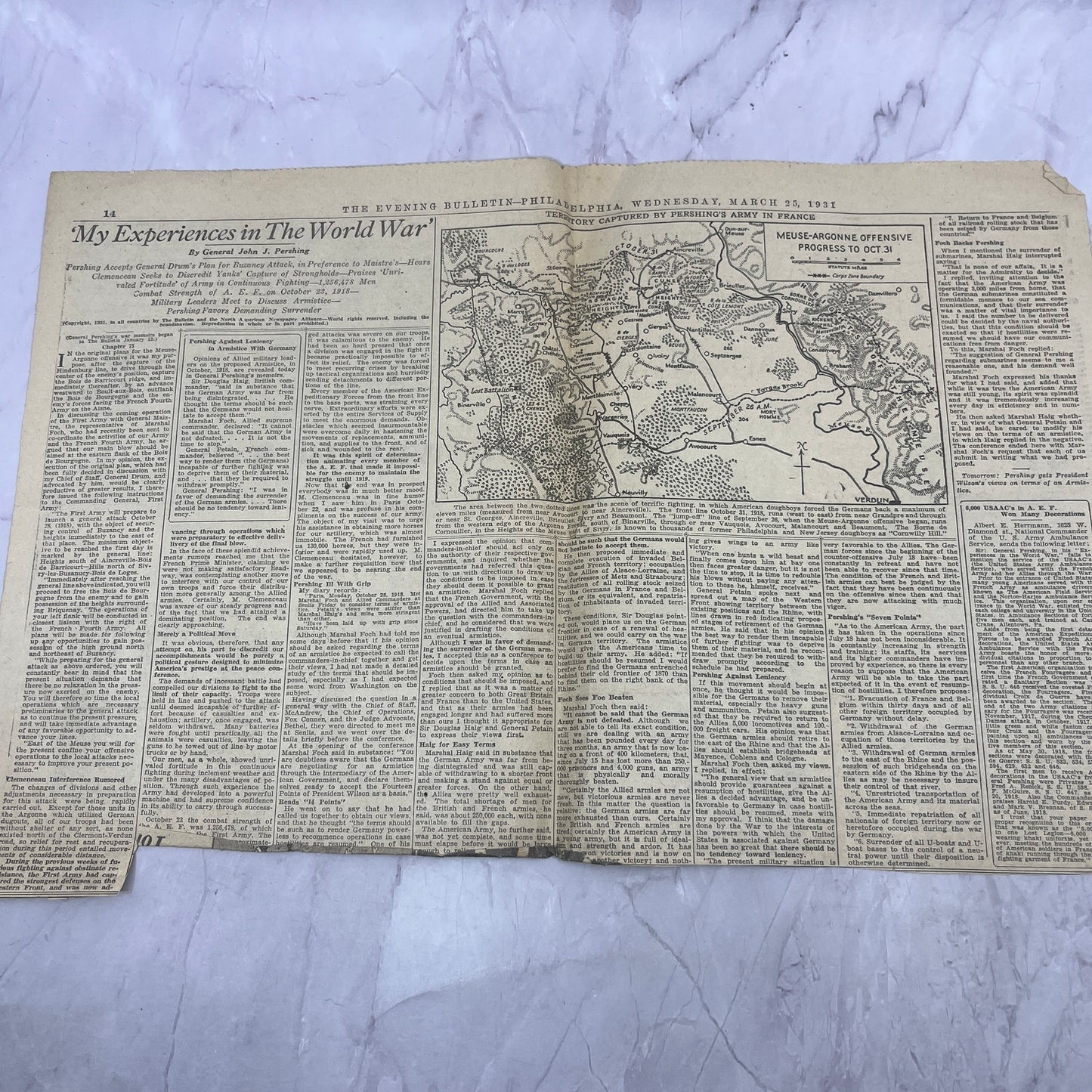 General Pershing - My Experiences in the World War 1936 Newspaper Articles V1-6