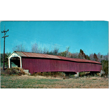 Jeffries Ford Bridge Parke County IN Vintage Covered Bridge Postcard PD1
