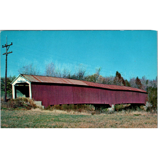 Jeffries Ford Bridge Parke County IN Vintage Covered Bridge Postcard PD1