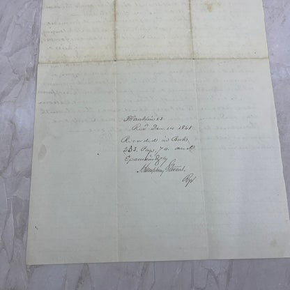 1861 Handwritten Loan Contract Abner N. Bascom Ezekiel Bascom Massachusetts AE6