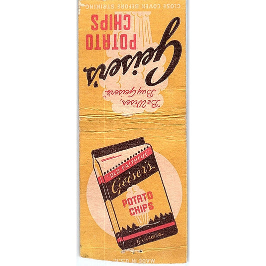 Geiser's Potato Chips Vintage Matchbook Cover SF3-Y6