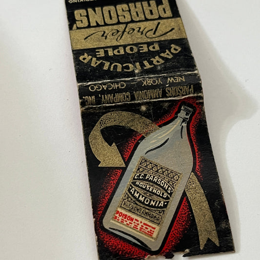 C.C. Parsons Household Ammonia Vintage Matchbook Cover TB6-MB1-12