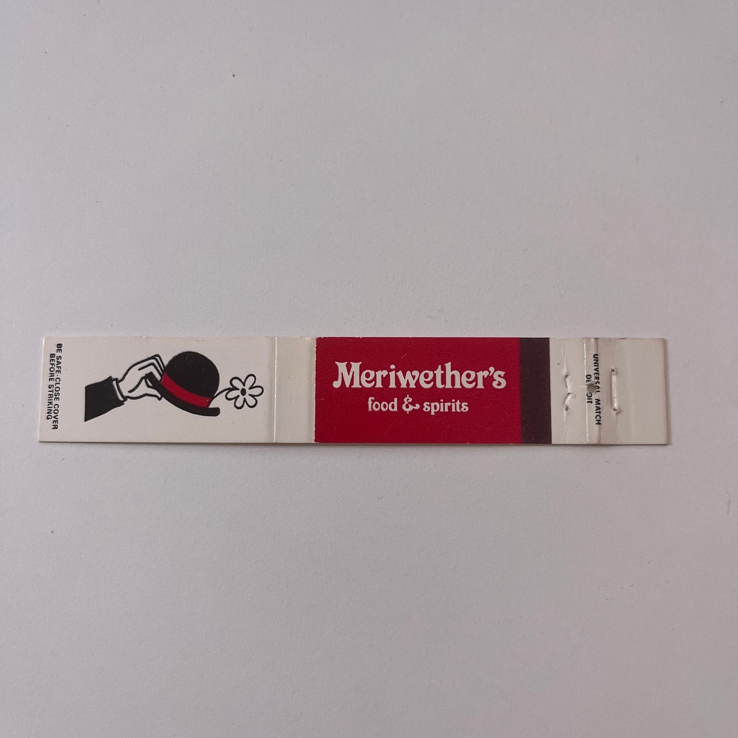 Merriwether's Food & Spirits Southfield, Warren MI Vintage Matchbook TB6-MB2-9
