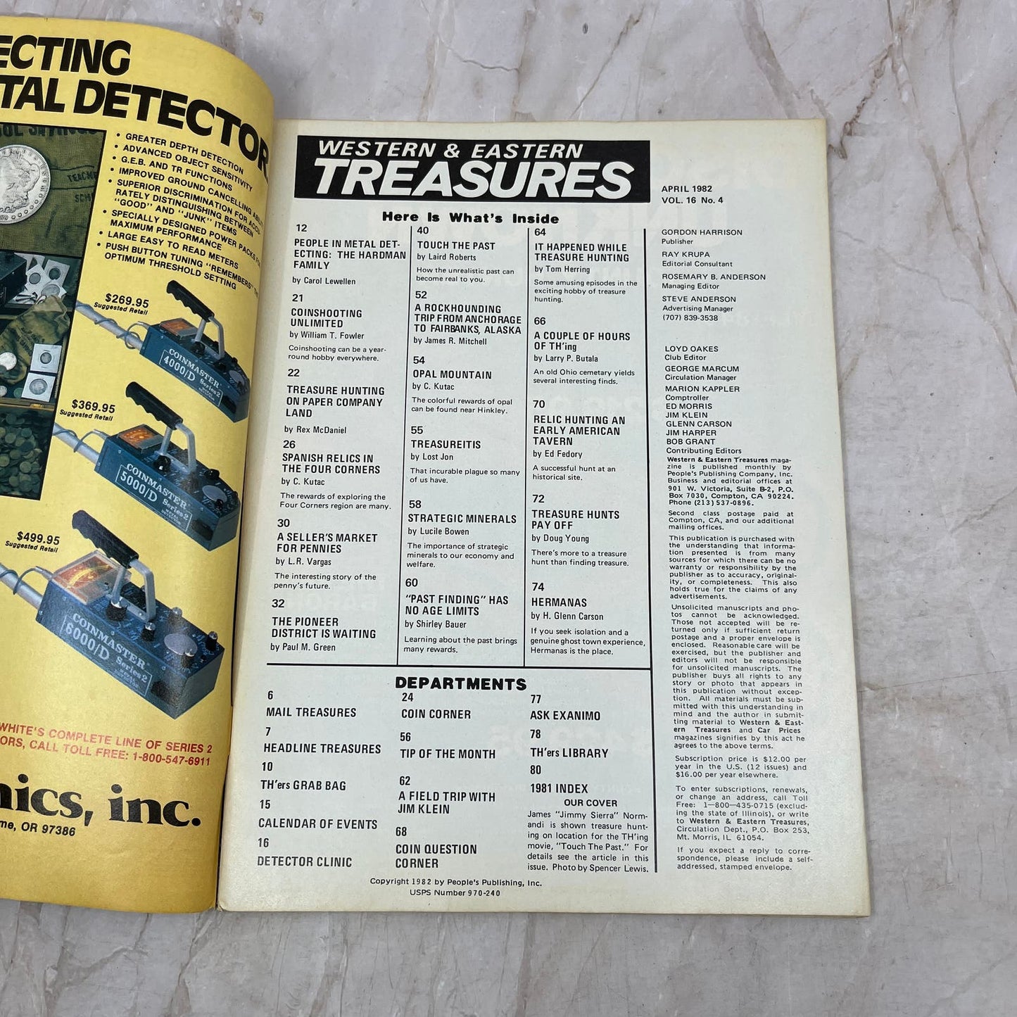 1982 April - Western & Eastern Treasures Magazine - Treasure Hunting Gold M13