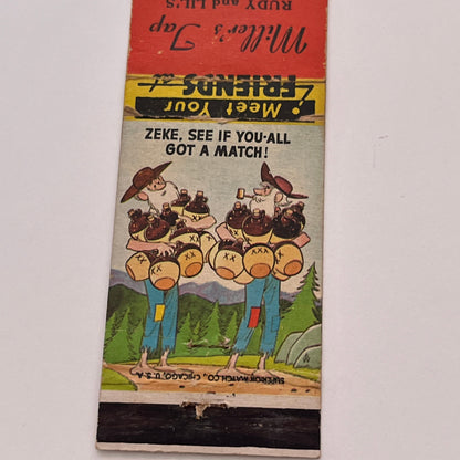 Miller's Tap Rudy & Lil St. Martins WI Vintage Matchbook Cover MB59-2