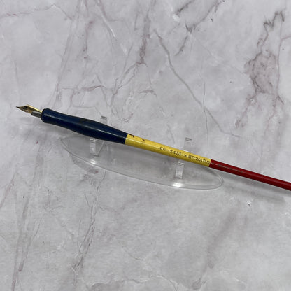Wood Red, White & Blue Onward 86-2414 Vintage Fountain Dip Pen w/ Nib TC5-DP-4