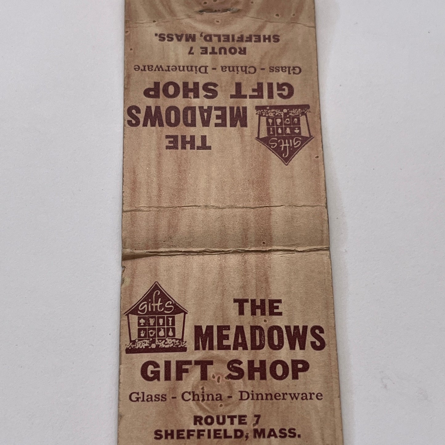 The Meadows Gift Shop Sheffield MA Vintage Matchbook Cover TB8-MB-13