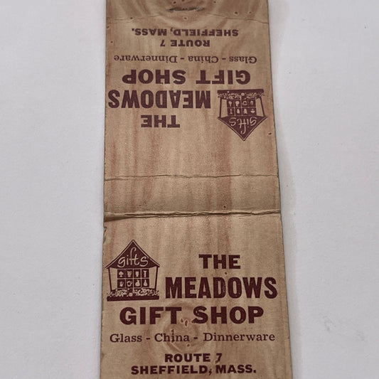 The Meadows Gift Shop Sheffield MA Vintage Matchbook Cover TB8-MB-13