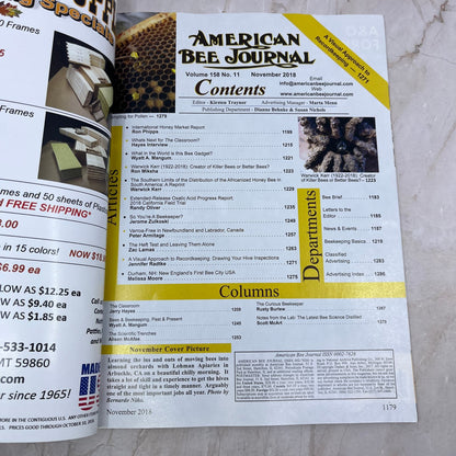 2018 Nov American Bee Journal Magazine Bees Beekeeping Honey M8