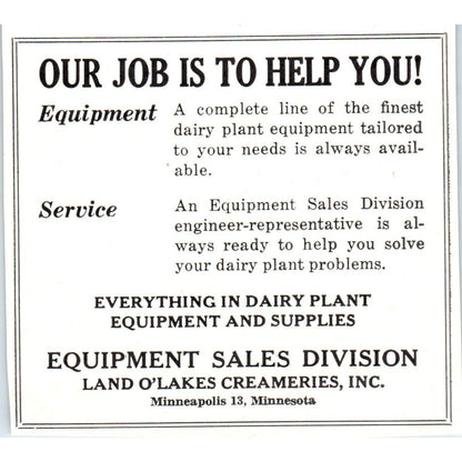 Land O' Lakes Creameries Mpls, Selcon Engineering St Paul MN 1953 Ad AE9-DC2