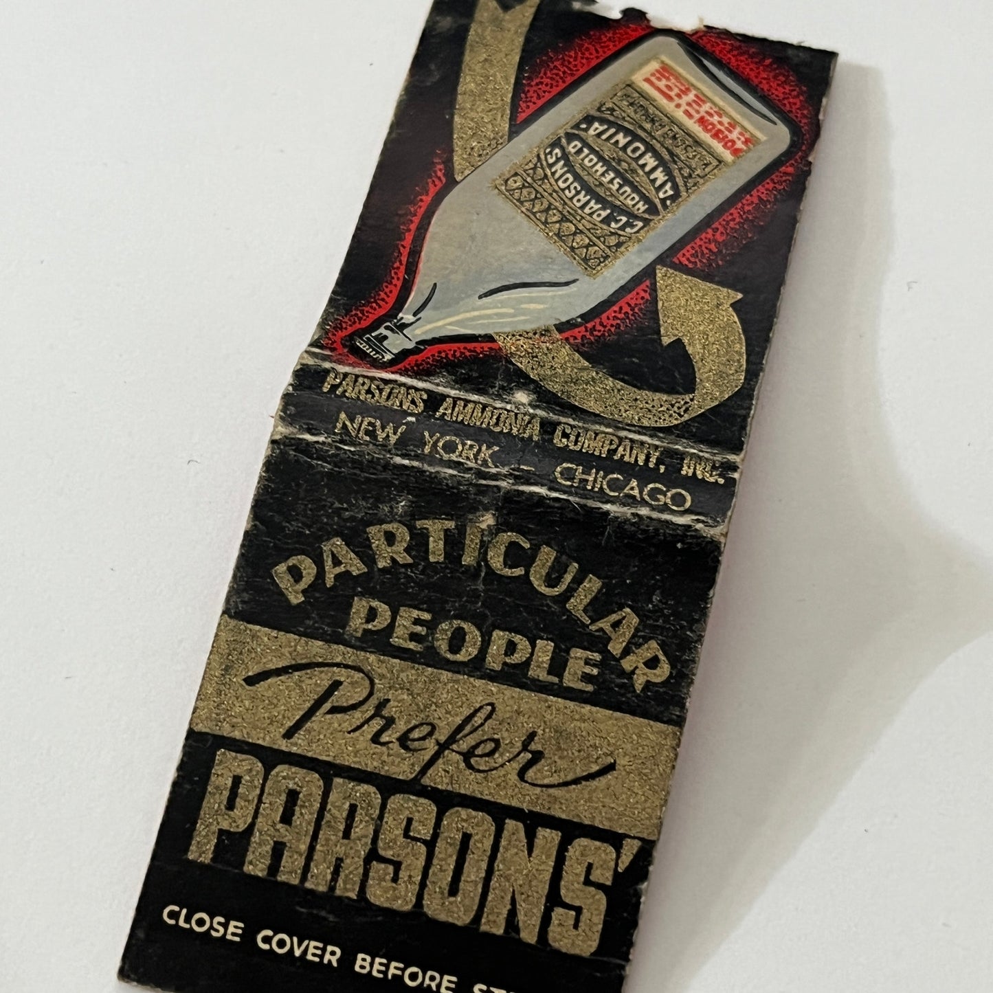 C.C. Parsons Household Ammonia Vintage Matchbook Cover TB6-MB1-12