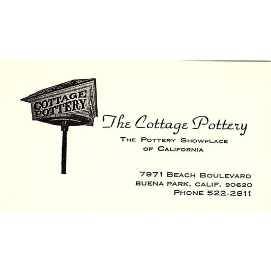 The Ivory Mug Ceramics Torrance CA Vintage Business Card SD9-B5