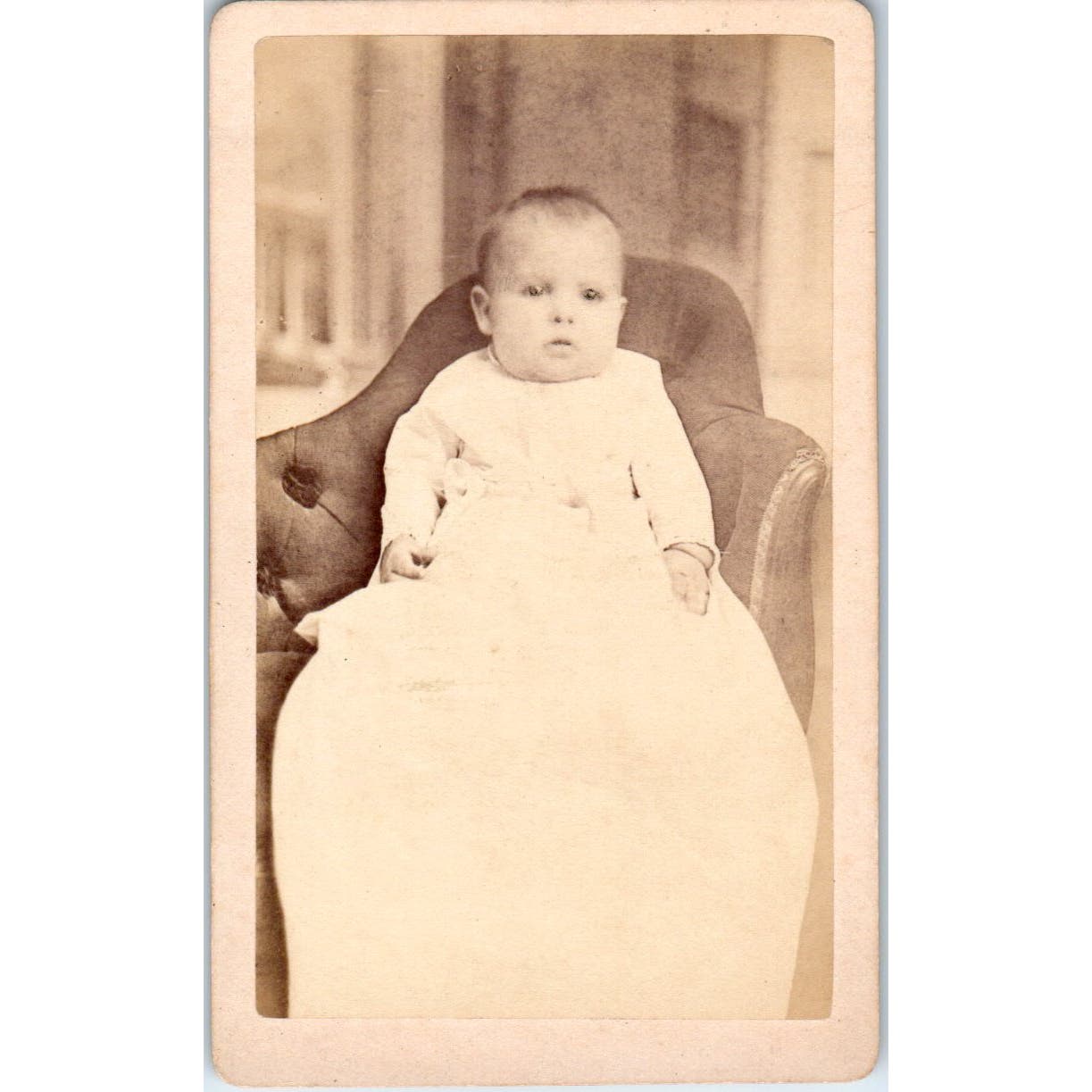Early 1900s Original Photo Baby Infant Clayton Porter in Gown 2.5x4" AE6