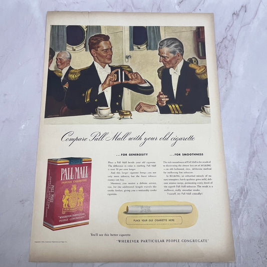 Compare Pall Mall With Your Old Cigarette 1940 Ad V14-8