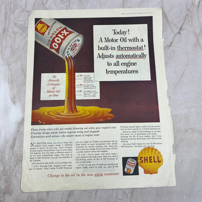 Shell X-100 Motor Oil 10x13 Magazine Advertisement FL6-7