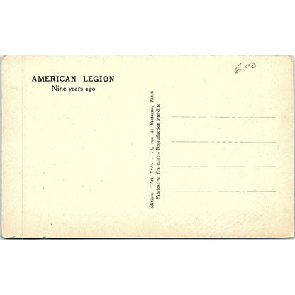 c1920 WWI American Legion French Celebrating End of War Antique Postcard PE5