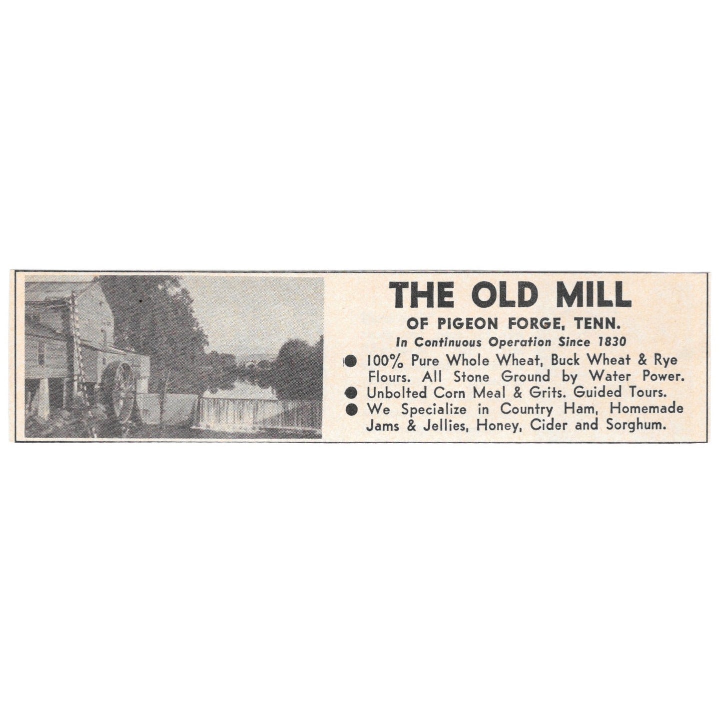 The Old Mill of Pigeon Forge TN 1973 Magazine Ad AD8-B9
