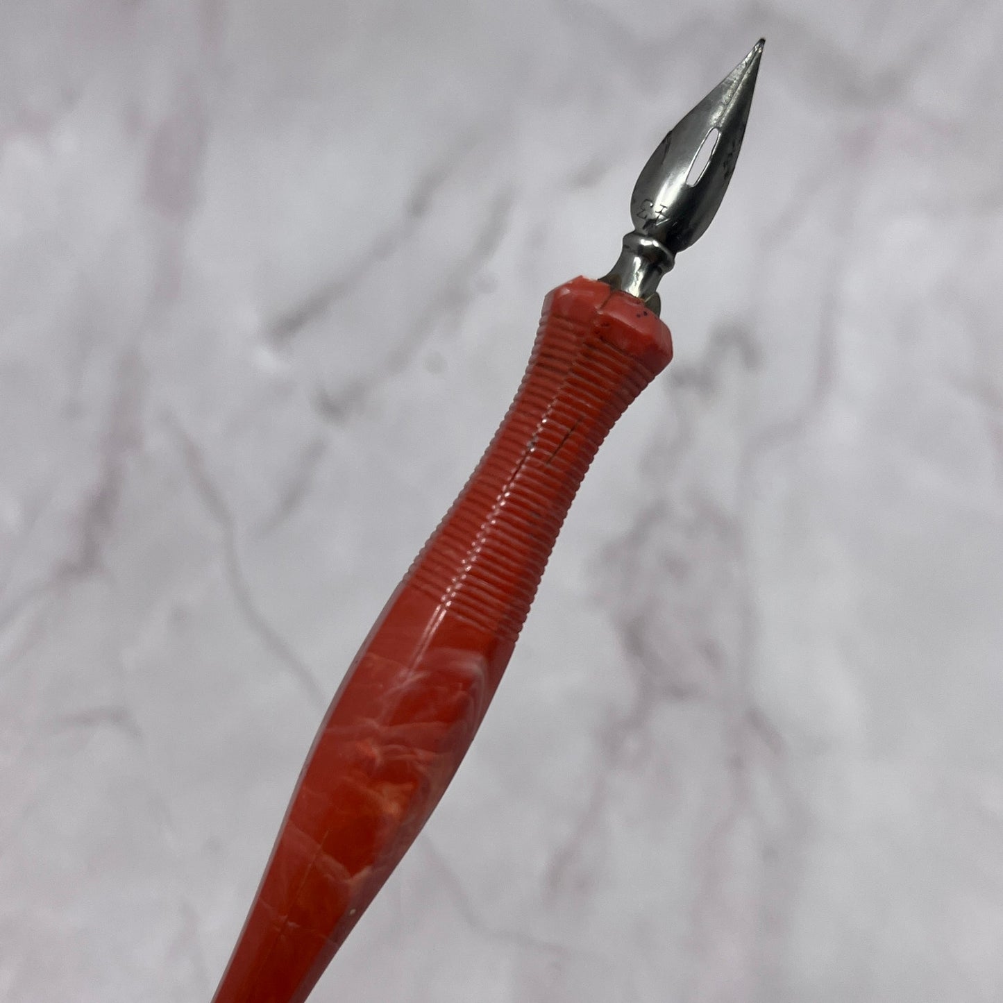 Marbled Bakelite Zaner Bloser Vintage Fountain Dip Pen w/ Nib TC5-DP-2