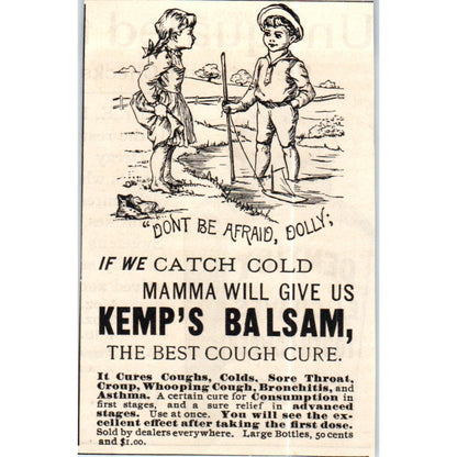 Mama Will Give Us Kemp's Balsam Cough Cure c1890 Victorian Ad AE8-CH7