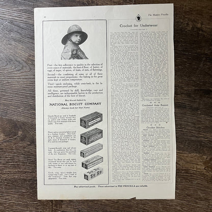 National Biscuit Company Nabisco Baked Biscuits Magazine Ad 10x14 V7