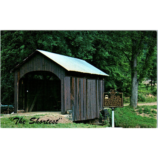 Columbiana County Middle Run Churchill Road #8 OH Covered Bridge Postcard PB10