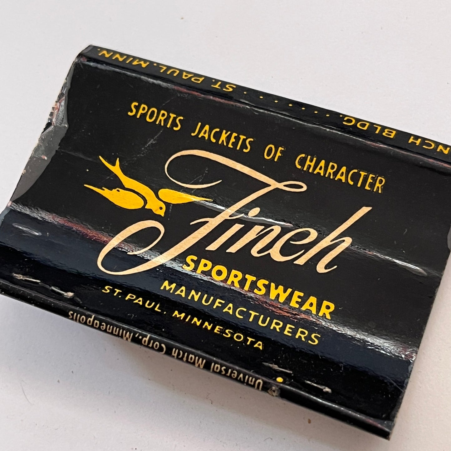 Finch Sportswear Manufacturers St. Paul MN Vintage Matchbook Cover TB8-MB3-9