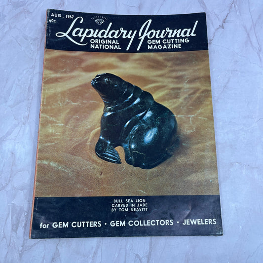 Jade Carved Bull Sea Lion Tom Neavitt - Lapidary Journal Magazine - Aug 1967 M26