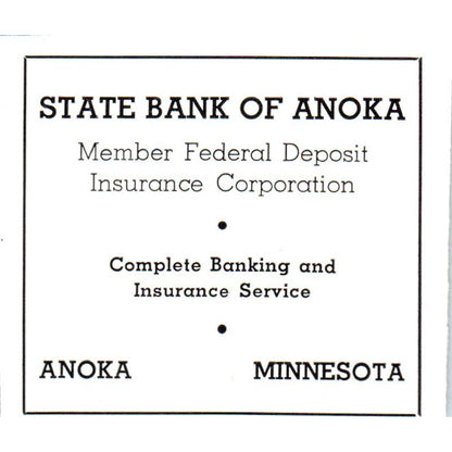 State Bank of Anoka MN 1940 Magazine Ad AF1-SS4