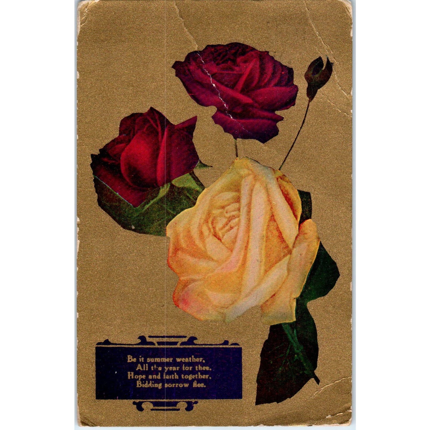 1910 Be it Summer Weather, All the Year for Thee, Hope and Faith... Postcard PD3