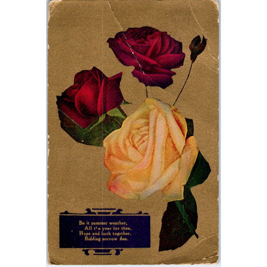 1910 Be it Summer Weather, All the Year for Thee, Hope and Faith... Postcard PD3