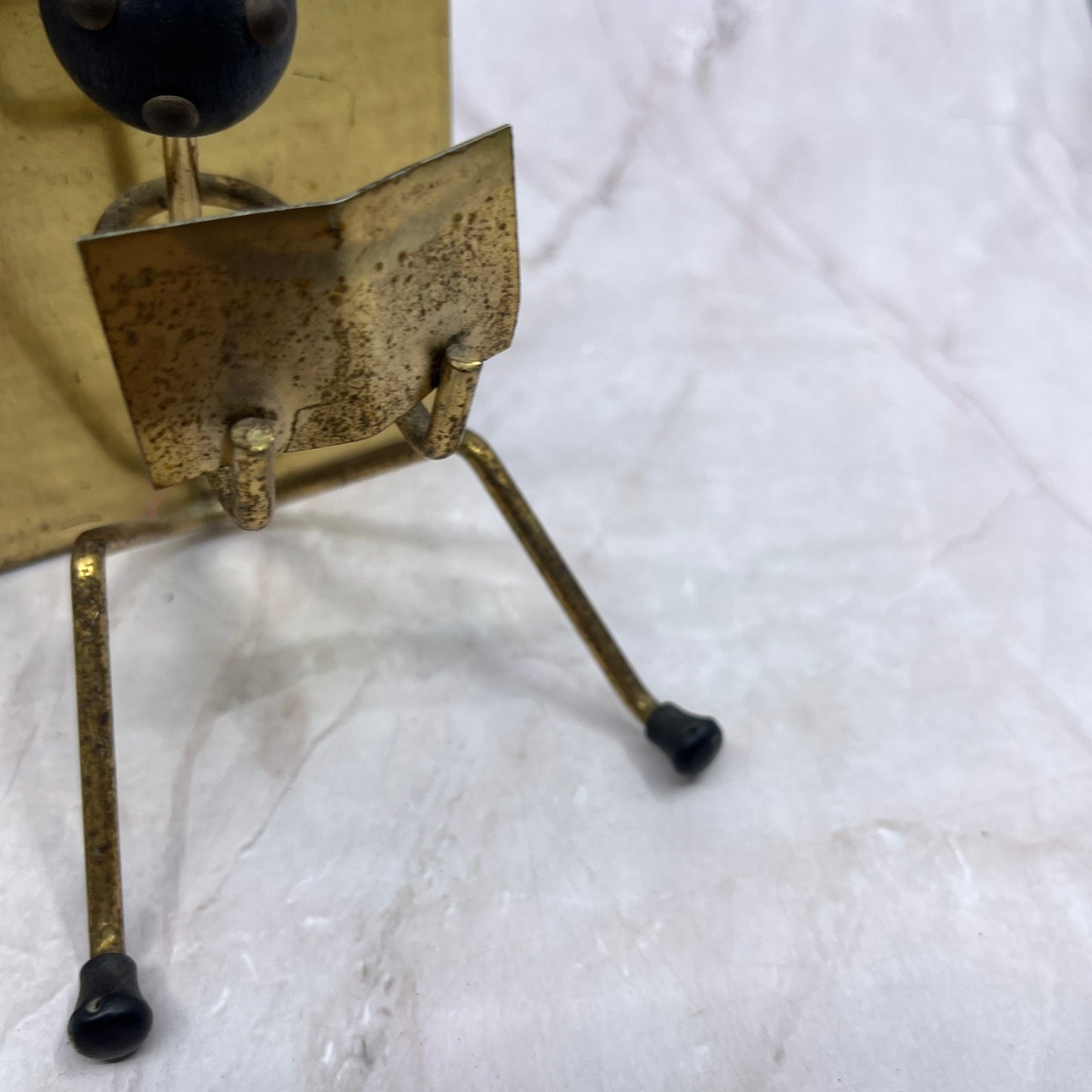 1950s MCM Modernist Brass and Wood Stick Figure Bookends Set of 2