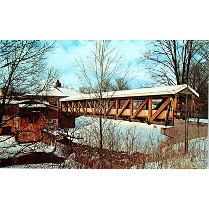 Sheraton-Wayfarer Manchester NH Vintage Covered Bridge Postcard PD6