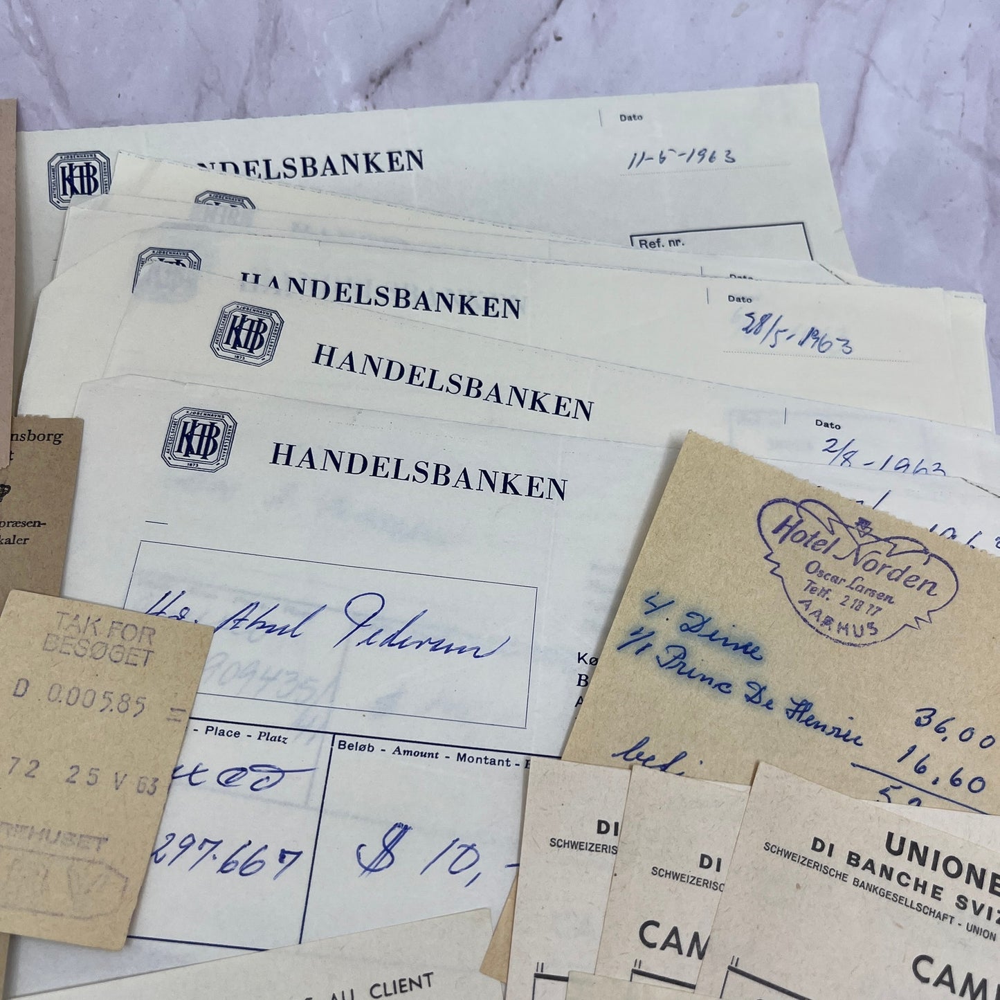 1960s Aarhus Denmark European Travel Ephemera Lot Hotel Norden TH2-MI1