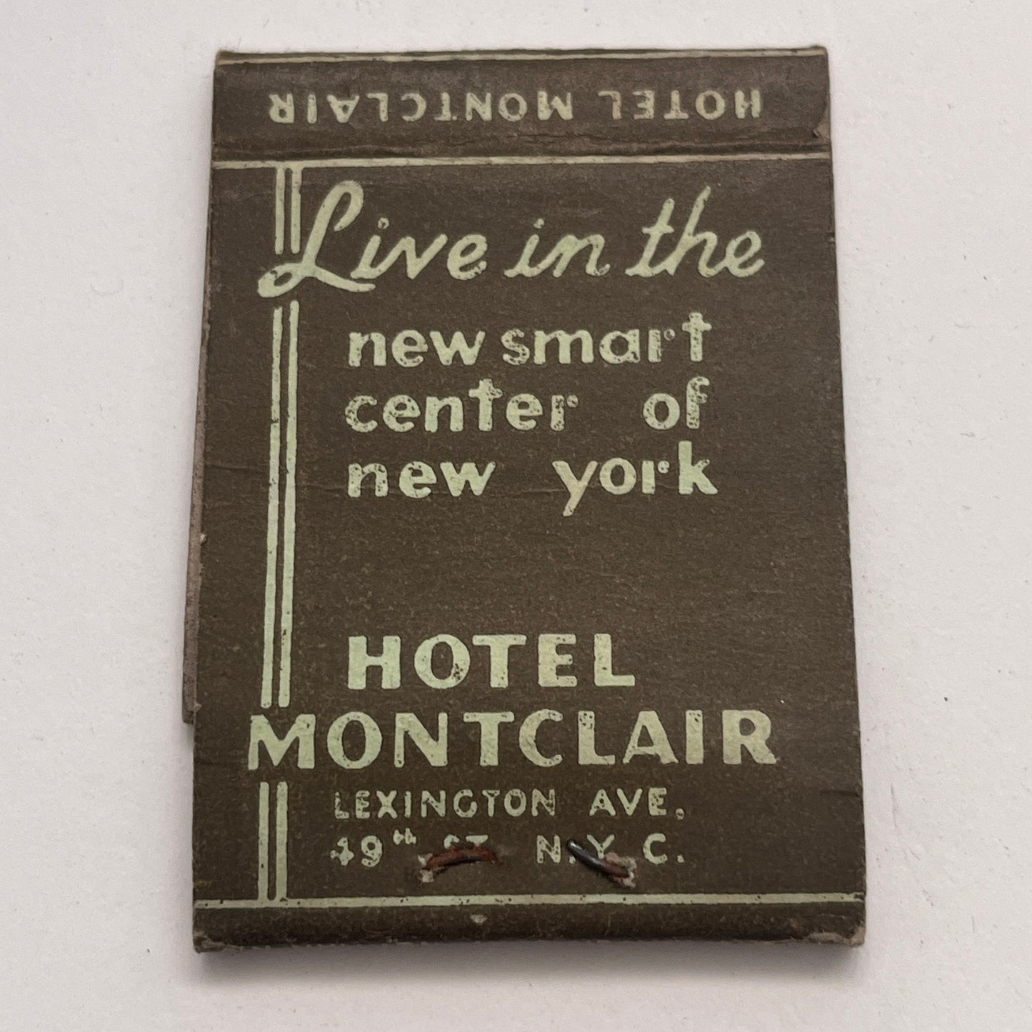 Hotel Montclair Lexington Ave NYC Vintage Matchbook Cover TB8-MB-7