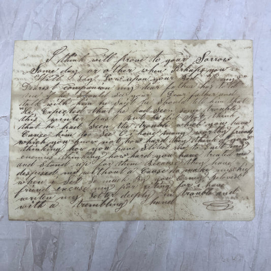 Early 1800s Handwritten Angry Letter Burrillville RI Area AE6
