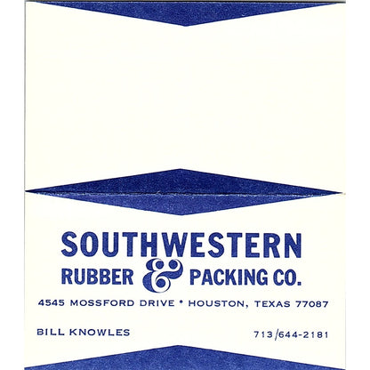 Southwestern Rubber Packing Bill Knowles Houston TX  Business Card SB4-B10