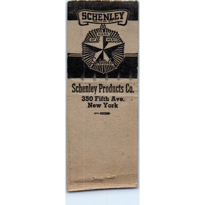 Schenley Products Co Inc NY Vintage Matchbook Cover SF4-Y2