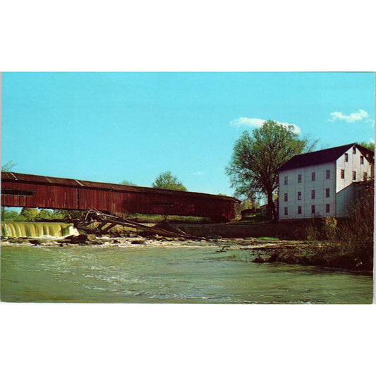 Bridgeton Bridge Parke County IN Vintage Covered Bridge Postcard PD6