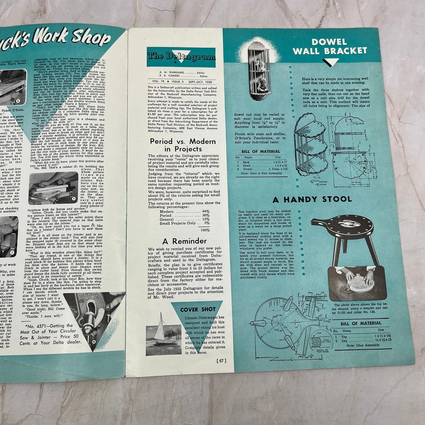 1950 Sep/Oct The Deltagram Newsletter Rockwell Delta Power Tools Woodwork TI9-P3