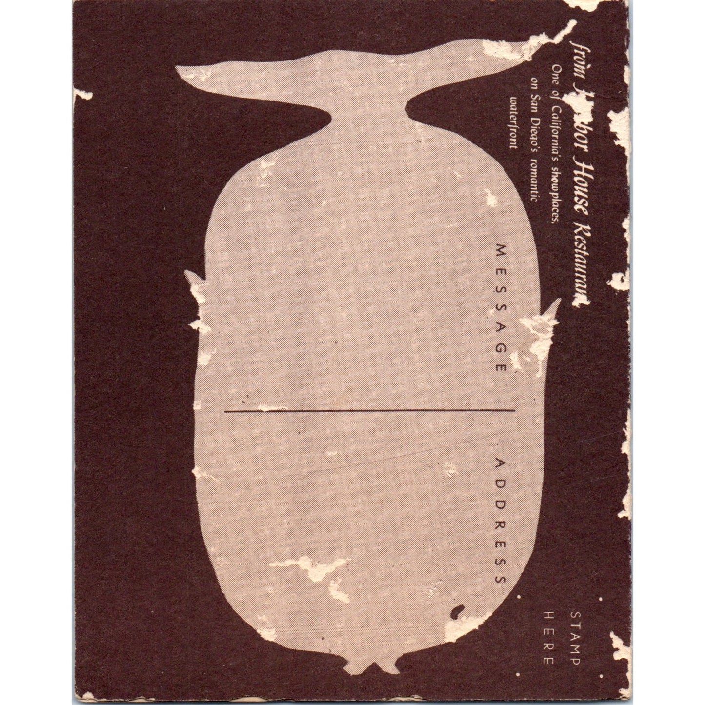 Vintage Harbor House Restaurant Postcard Menu San Diego CA Original Postcard PD1