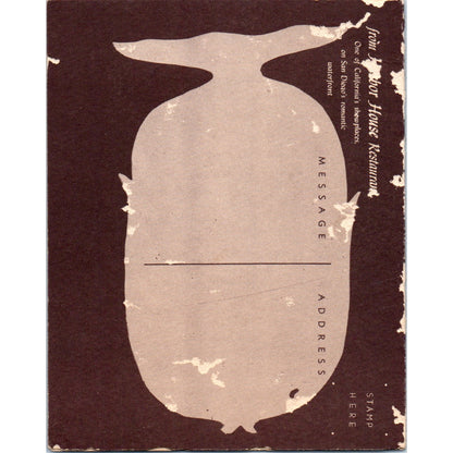 Vintage Harbor House Restaurant Postcard Menu San Diego CA Original Postcard PD1