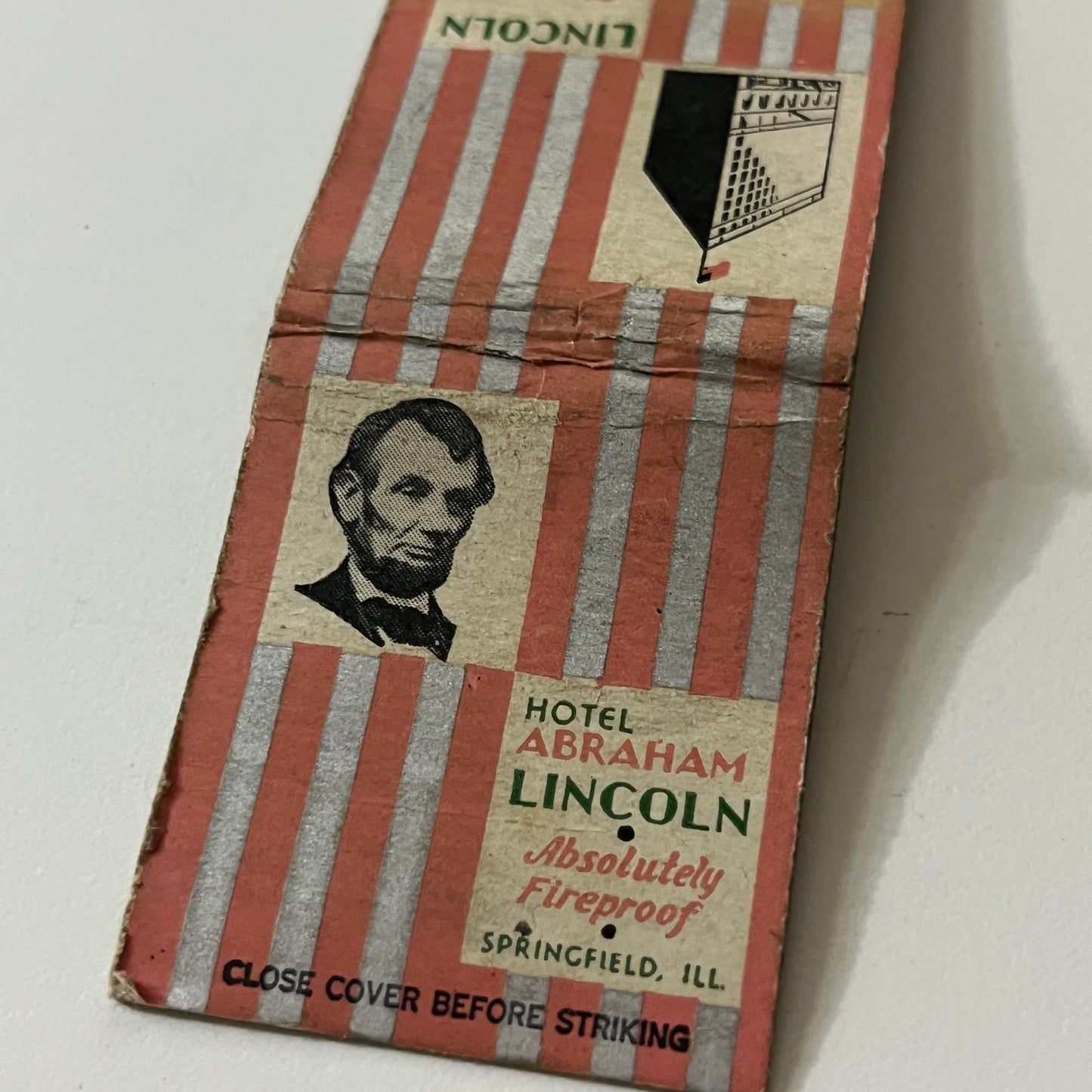 Hotel Abraham Lincoln Springfield IL Vintage Matchbook TB6-MB2-11