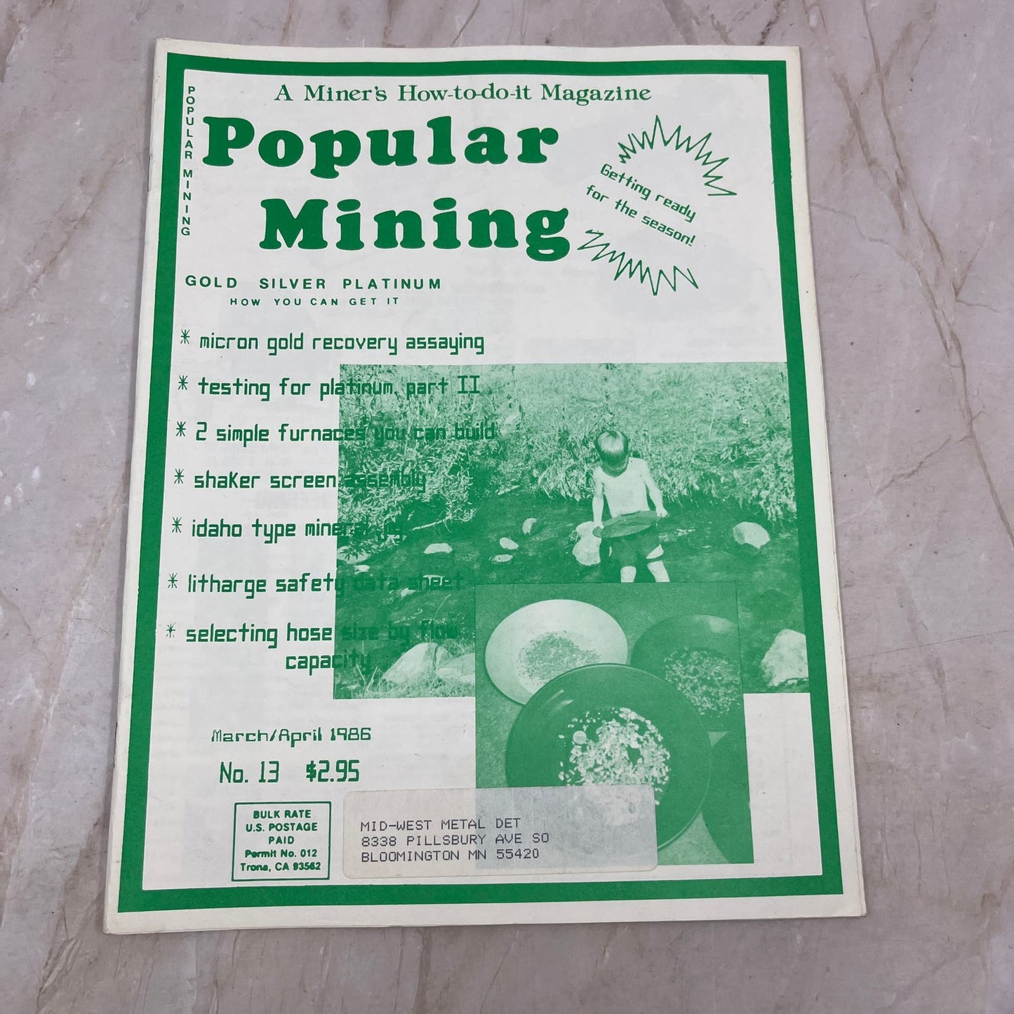 1986 Mar/Apr - Popular Mining Magazine - Treasure Hunting Prospecting Gold M11