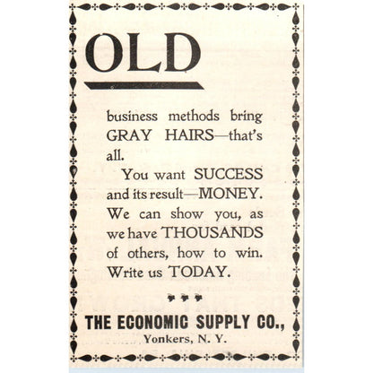 The Economic Supply Co Yonkers NY c1905 Original Magazine Advertisement AE7-A1