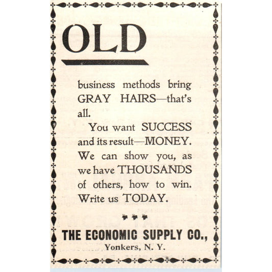 The Economic Supply Co Yonkers NY c1905 Original Magazine Advertisement AE7-A1