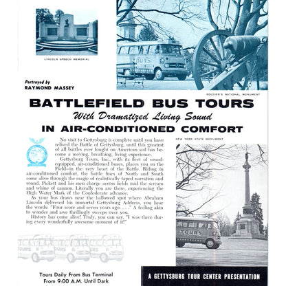 Vintage Gettysburg Battlefield Bus Tours Pennsylvania Brochure TF4-BB