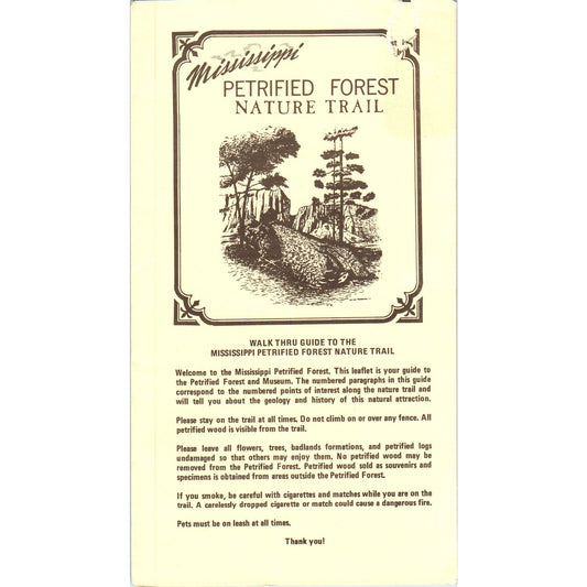 Vintage Mississippi Petrified Forest Nature Trail Travel Brochure TF4-B1